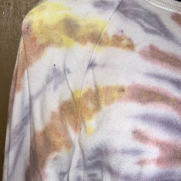 Lucky Brand Brown Gold Tan Neutral Tie Dye Long Sleeve Crewneck Pullover Size L - Picture 7 of 10